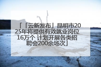 「云新发布」昆明市2025年将提供有效就业岗位16万个 计划开展各类招聘会200余场次