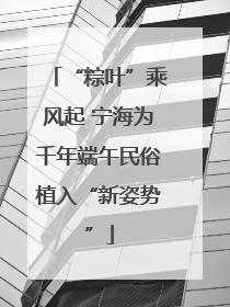 “粽叶”乘风起 宁海为千年端午民俗植入“新姿势”