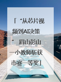 “从芯片视频到AI决策” 眉山彭山一小教师斩获市赛一等奖