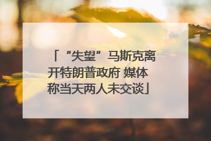 “失望”马斯克离开特朗普政府 媒体称当天两人未交谈