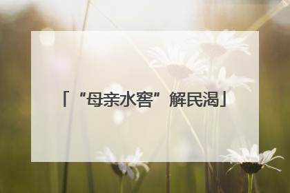 “母亲水窖”解民渴