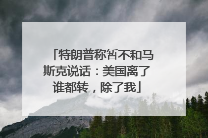 特朗普称暂不和马斯克说话：美国离了谁都转，除了我