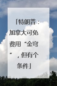 特朗普：加拿大可免费用“金穹”，但有个条件