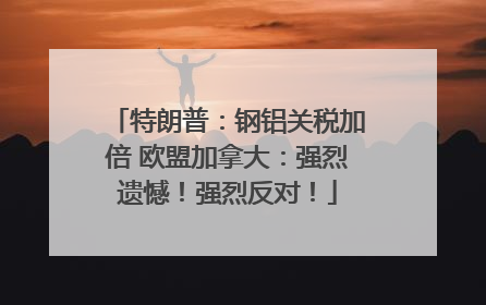 特朗普：钢铝关税加倍 欧盟加拿大：强烈遗憾！强烈反对！