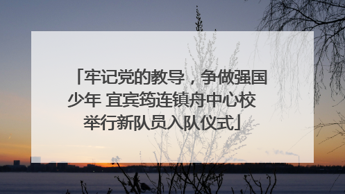 牢记党的教导，争做强国少年 宜宾筠连镇舟中心校举行新队员入队仪式