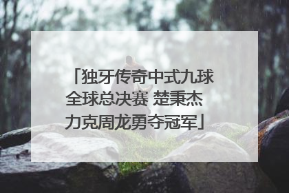 独牙传奇中式九球全球总决赛 楚秉杰力克周龙勇夺冠军