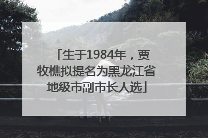 生于1984年，贾牧樵拟提名为黑龙江省地级市副市长人选
