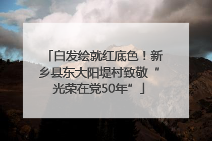 白发绘就红底色！新乡县东大阳堤村致敬“光荣在党50年”