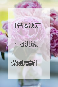 省委决定：刁洪斌、荣刚履新