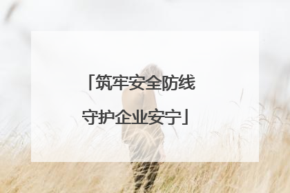 筑牢安全防线 守护企业安宁