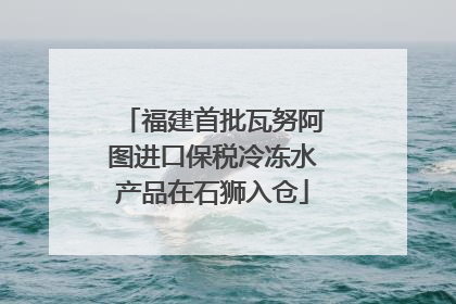 福建首批瓦努阿图进口保税冷冻水产品在石狮入仓