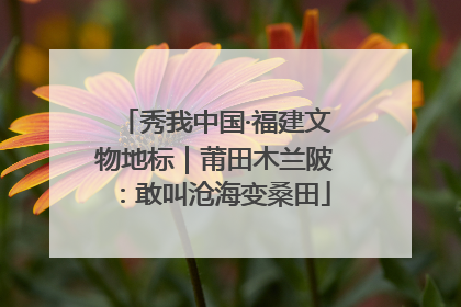 秀我中国·福建文物地标｜莆田木兰陂：敢叫沧海变桑田