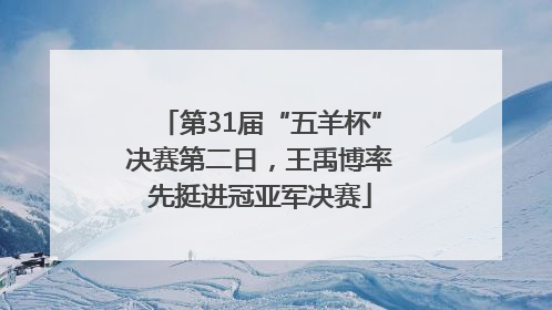 第31届“五羊杯”决赛第二日，王禹博率先挺进冠亚军决赛