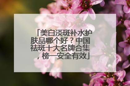 美白淡斑补水护肤品哪个好？中国祛斑十大名牌合集，榜一安全有效