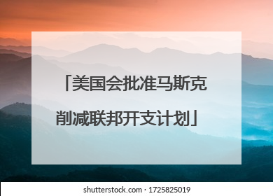 美国会批准马斯克削减联邦开支计划