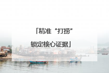 精准“打捞”锁定核心证据