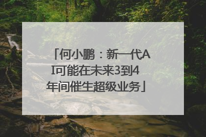 何小鹏：新一代AI可能在未来3到4年间催生超级业务