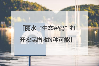 丽水“生态密码”打开农民增收N种可能