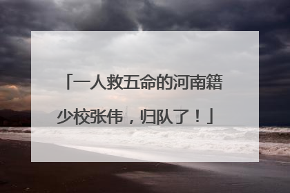 一人救五命的河南籍少校张伟，归队了！