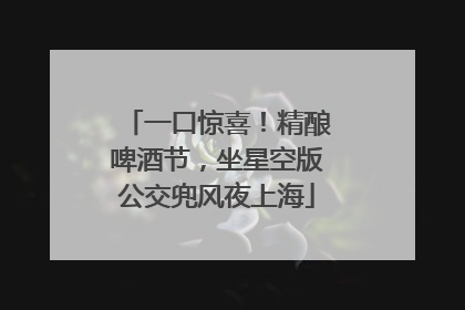 一口惊喜！精酿啤酒节，坐星空版公交兜风夜上海