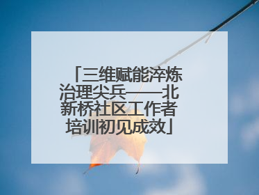 三维赋能淬炼治理尖兵——北新桥社区工作者培训初见成效