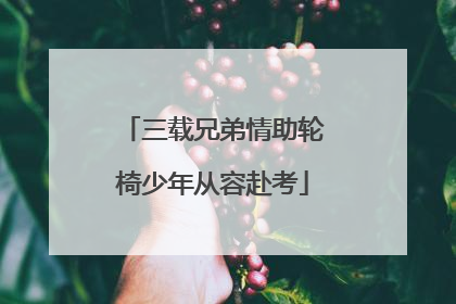 三载兄弟情助轮椅少年从容赴考