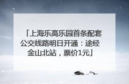 上海乐高乐园首条配套公交线路明日开通：途经金山北站，票价1元