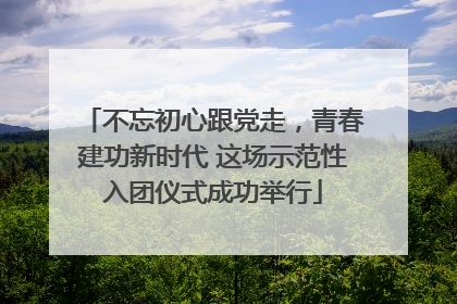 不忘初心跟党走，青春建功新时代 这场示范性入团仪式成功举行