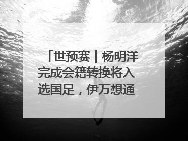 世预赛｜杨明洋完成会籍转换将入选国足，伊万想通了要打双后腰？