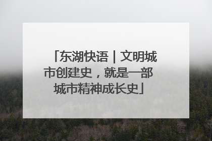 东湖快语｜文明城市创建史，就是一部城市精神成长史