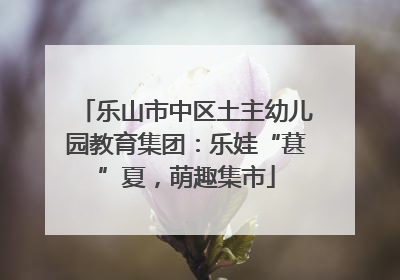 乐山市中区土主幼儿园教育集团：乐娃“葚”夏，萌趣集市