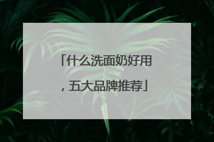 什么洗面奶好用，五大品牌推荐