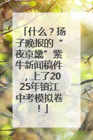 什么？扬子晚报的“夜京畿”紫牛新闻稿件，上了2025年镇江中考模拟卷！