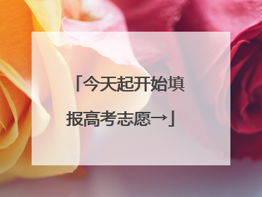 今天起开始填报高考志愿→