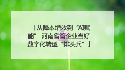 从降本增效到“AI赋能” 河南省管企业当好数字化转型“排头兵”