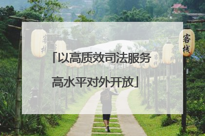 以高质效司法服务高水平对外开放