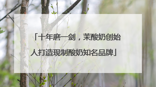 十年磨一剑，茉酸奶创始人打造现制酸奶知名品牌