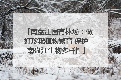 南盘江国有林场：做好珍稀植物繁育 保护南盘江生物多样性