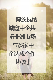 博茨瓦纳诚邀中企共拓非洲市场 与多家中企达成合作协议