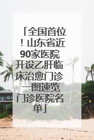 全国首位！山东省近90家医院开设乙肝临床治愈门诊 一图速览门诊医院名单