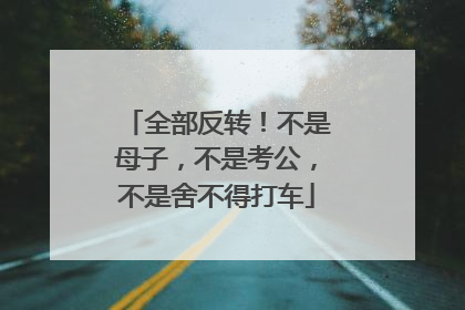 全部反转！不是母子，不是考公，不是舍不得打车