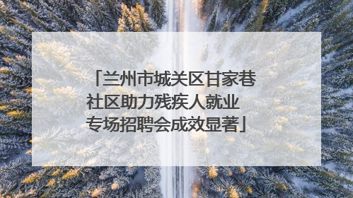 兰州市城关区甘家巷社区助力残疾人就业 专场招聘会成效显著