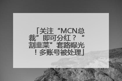 关注“MCN总裁”即可分红？“割韭菜”套路曝光！多账号被处理