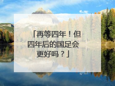 再等四年！但四年后的国足会更好吗？