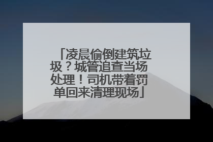 凌晨偷倒建筑垃圾？城管追查当场处理！司机带着罚单回来清理现场
