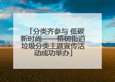 分类齐参与 低碳新时尚——椿树街道垃圾分类主题宣传活动成功举办