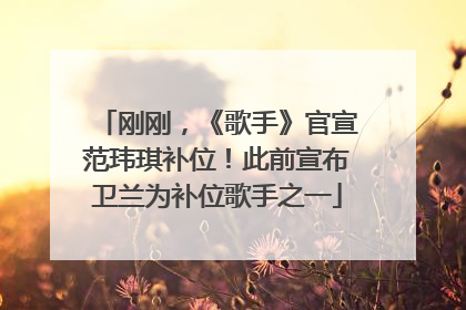 刚刚，《歌手》官宣范玮琪补位！此前宣布卫兰为补位歌手之一