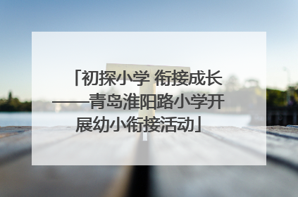 初探小学 衔接成长——青岛淮阳路小学开展幼小衔接活动