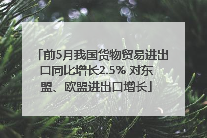 前5月我国货物贸易进出口同比增长2.5% 对东盟、欧盟进出口增长
