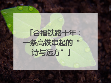 合福铁路十年：一条高铁串起的“诗与远方”